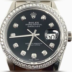 Rolex 36mmm Datejust 16014 Black diamond jubilee steel